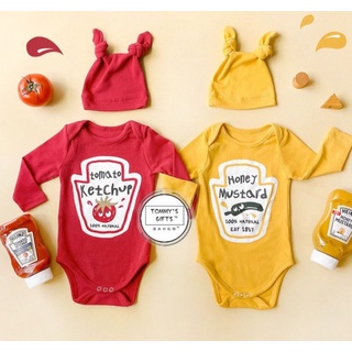 ชุดแฟนซีเด็ก baby sauce มาพร้อมหมวก ลาย Tomato ketchup กับ Honey Mustard(FANCY202)