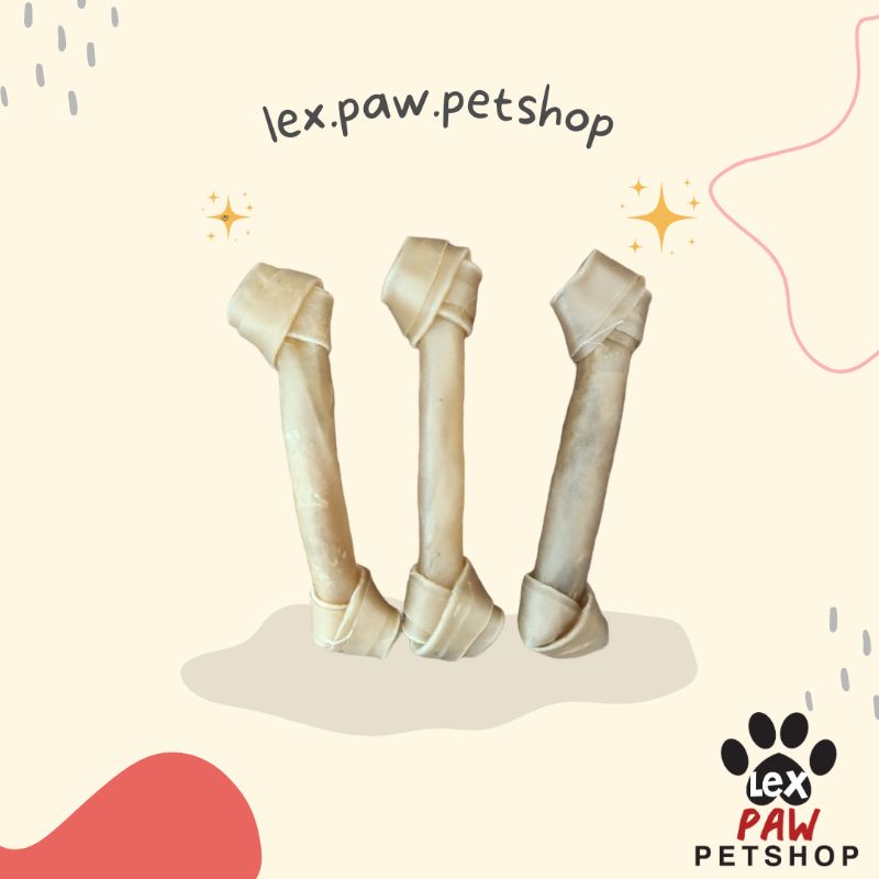 QUALITY 8" KNOTTED BONE DOG BITE SNACK