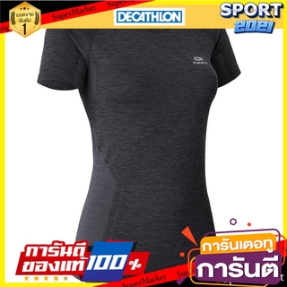 เสื้อยืดใส่วิ่งที่ระบายอากาศได้ดีสำหรับผู้หญิงรุ่น KIPRUN SKINCARE (สีดำ) Womens breathable running T-shirt, KIPRUN SKI