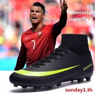 รองเท้าฟุตบอล ใหม่ รองเท้าสตั๊ด  Mercurial Superfly V FG 35-45 soccer shoes