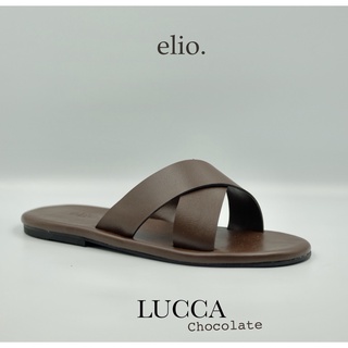 “ELORGL9” ลด 65. elio originals - รองเท้าแตะ รุ่น Lucca (unisex) สีน้ำตาล Chocolate