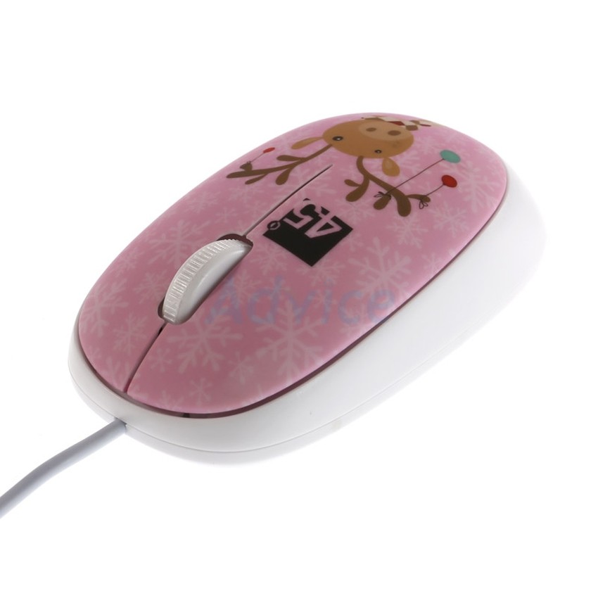45 DEGREE เมาส์ USB Optical Mouse (F-55) Pink ของแท้