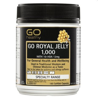 GO Healthy Royal Jelly 1000mg 10 HDA 12mg 180 Capsules