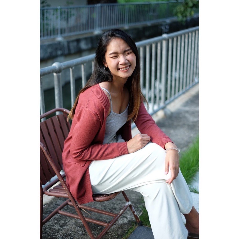 (Used) So In Love Cardigan แบรนด์ Myrati สี Brick