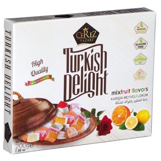 **พร้อมส่ง*Mixed Flavor Turkish Delight (Glucose Free, Vegan Turkish Delight) White Special Box 200gr