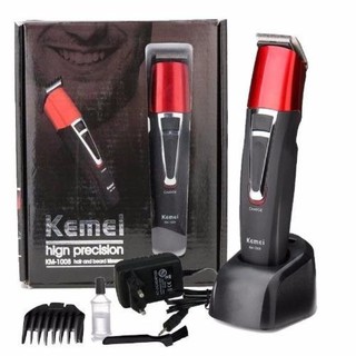 Kemei KM-1008 ปัตตาเลี่ยนไร้สายแบบชาร์จ - สีแดง