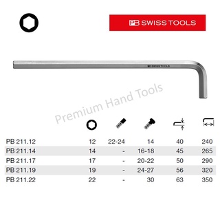 PB Swiss Tools หกเหลี่ยม หัวตัด ยาว ขนาด 12 - 22 mm. รุ่น PB 211