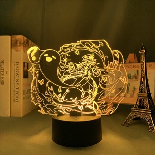 โคมไฟข้างเตียง รูปฟิกเกอร์ HuTao Night Light เปลี่ยนสีได้ พร้อมรีโมตคอนโทรล