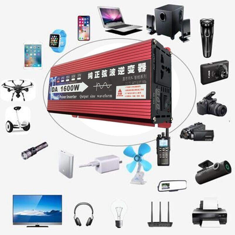 อินเวอร์เตอร์ 1600W 12V/24V SUOER Inverter 12v/24c ออก 220v หม้อแลงไฟรถยนต์เป็นไฟบ้าน ประเภท pure sine wave จะเหมือน คลื - รูปที่ 2