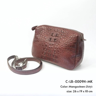 Prang Crocodile Leather Cross Body Bag กระเป๋าสะพายข้าง หนังจระเข้ C-LB-0009H-MK