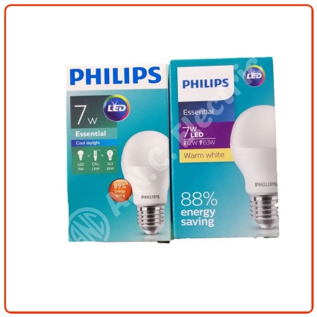 PHILIPS หลอด LED 7W ขั้ว E27 รุ่น Essential