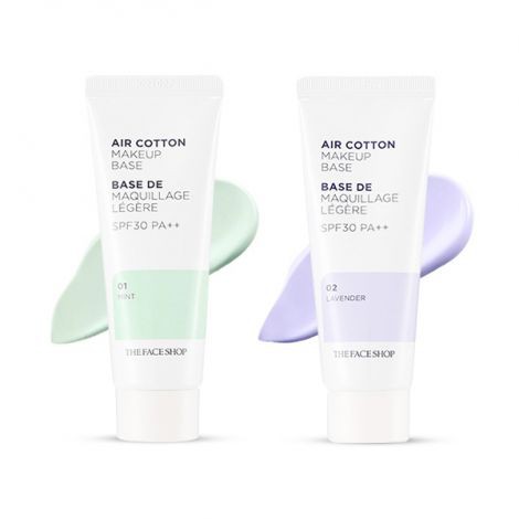 (สีเขียวมาแล้ว) ของแท้/พร้อมส่ง The Face Shop Air Cotton Make Up Base SPF30 PA++