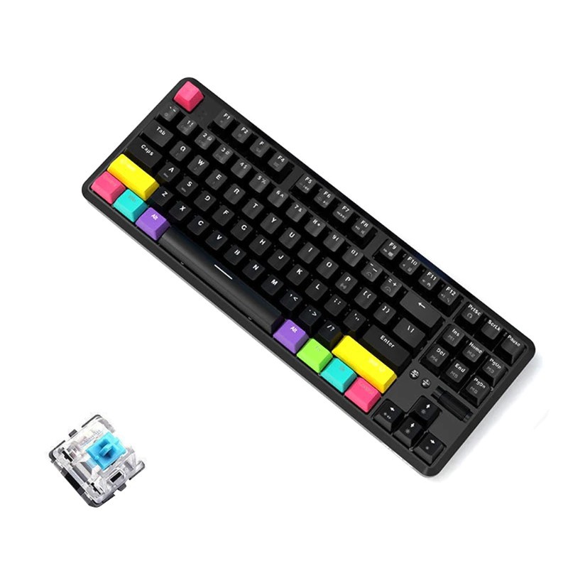 Ajazz K870T 87 Keys Hot-Swap คีย์บอร์ด gaming Mechanical Bluetooth/wired dual mode RGB Backlit