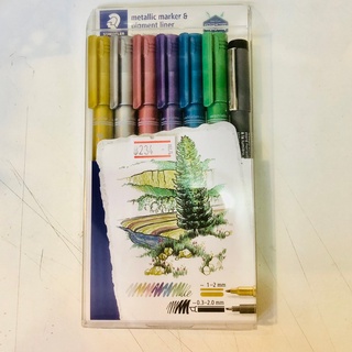 STAEDTLER METALLIC MARKER 6 PCS + PIGMENT LINER