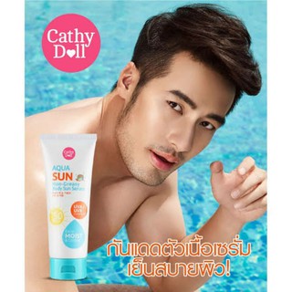 Cathy Doll Aqua Sun Non-Greasy Body Sun Serum SPF50PA+++ เคที่ดอลล์ อควา ซัน นอนเกรซี่ บอดี้ซันเซรั่ม 138ml.หลอดใหญ่มาก