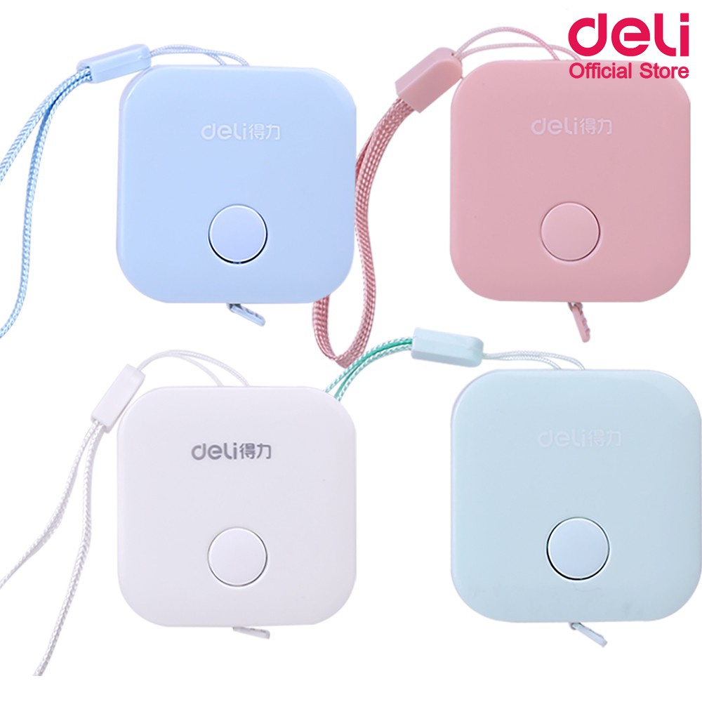 Deli 79650 สายวัด สายวัดตัว สายวัดตัวแบบตลับ 15mX7mm สายวัดแบบตลับ **คละสี** 1 ชิ้น #8
