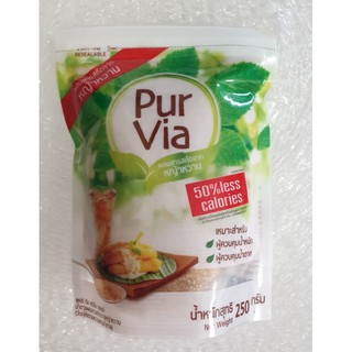 Pur Via Sugar With Stevia Extract เพอร์เวียสตีเวียเบลนด์น้ำตาลผสมสารสกัดจากหญ้าหวาน 250กรัม