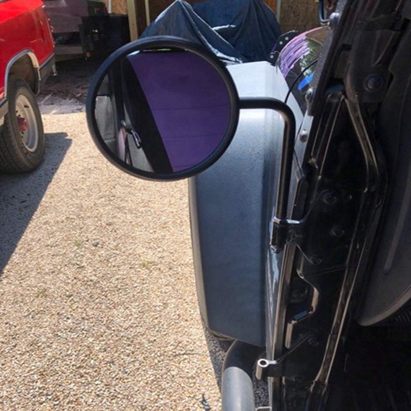 Door Off Mirror Side Circular Rear View Quick Release Mirrors For