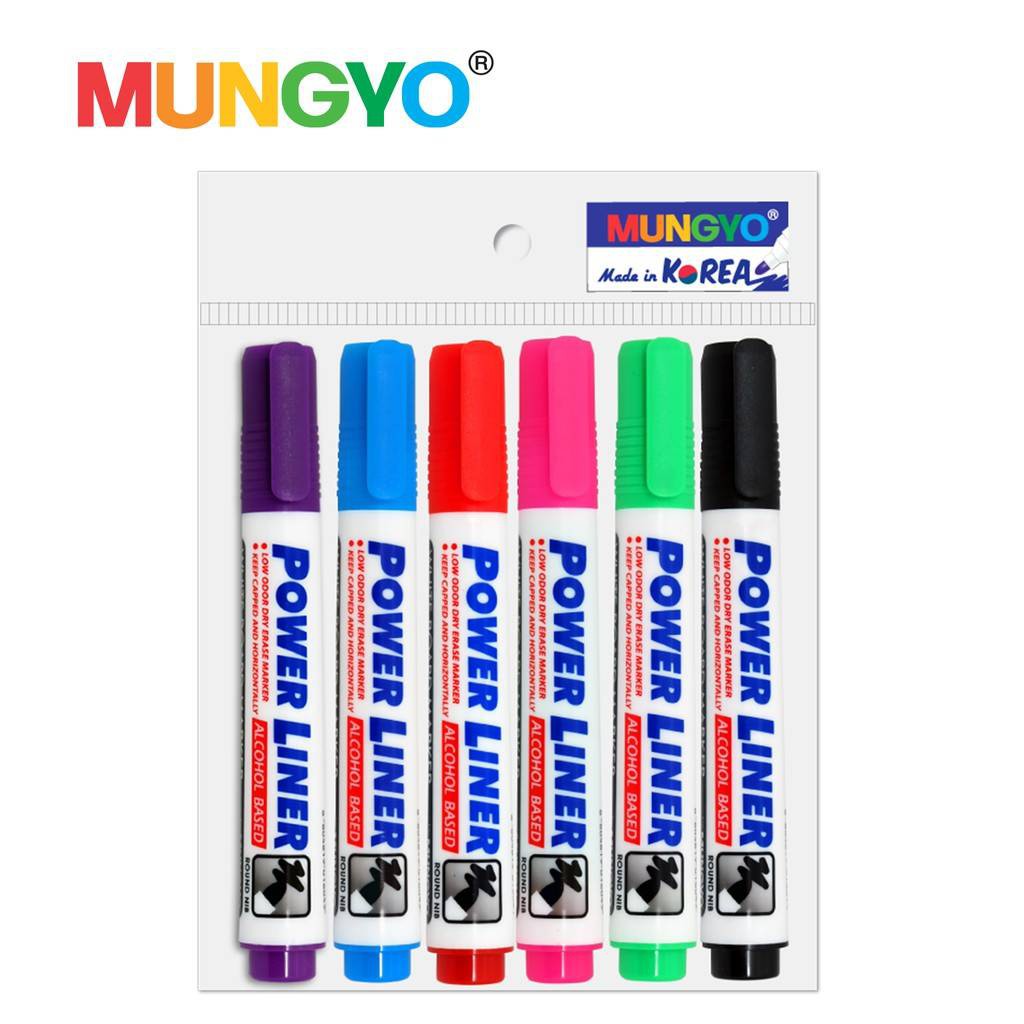 PPKK ปากกาไวท์บอร์ด MUNGYO 8 สี สีหมึกเข้ม, สด, สวย, เห็นชัด ไม่ค่อยมีกลิ่น Write Board Marker (alco