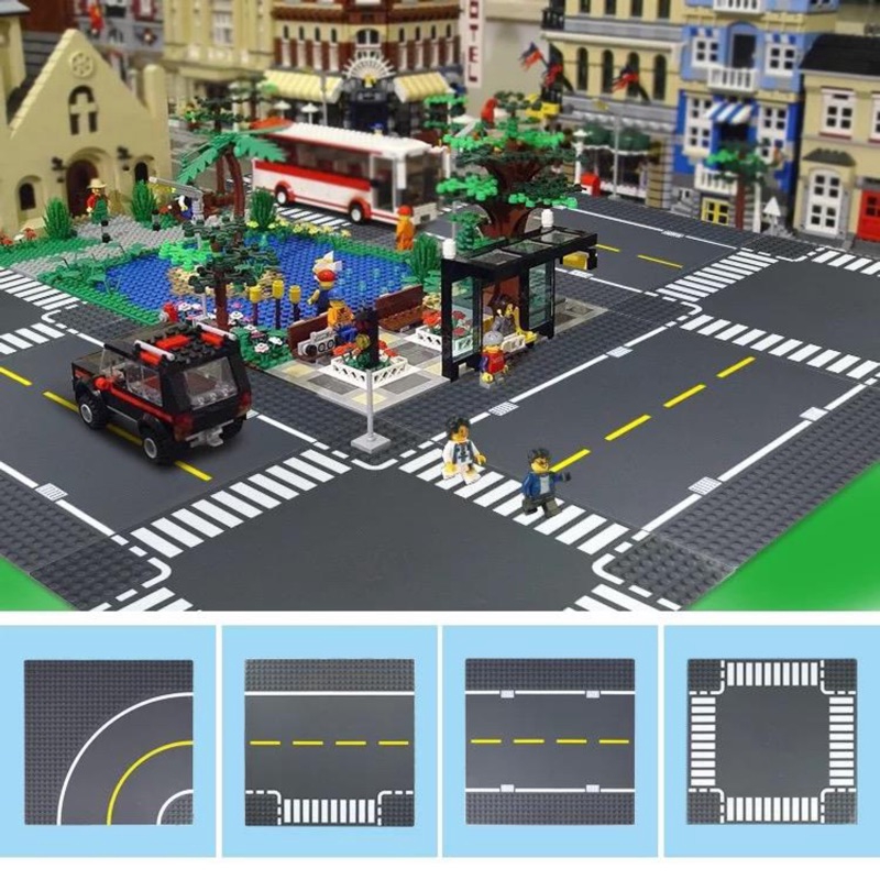 City Road Street Baseplate ใช้งานร่วมกับอนุภาคขนาดเล็กบล็อกตรง Crossroad Curve T-Junction Building Blocks แผ่นฐานของขวัญ ราคา ถูกที่สุด ดีลบีเคเค แกลเลอรีภาพที่ 4