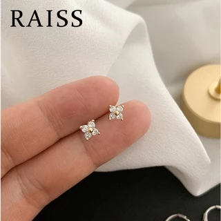 14k ซาอุดี Mini Zircon Hoop ต่างหู Cubic Zirconia เจาะขนาดเล็ก Earings สําหรับผู้หญิงอุปกรณ์เสริม Hypoallergenic