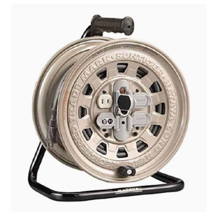 ✅โค้ดลดเพิ่ม สูงสุด 1000บาท✅Hataya Cord Reel GT-20 (20เมตร) สีแทน ปลั๊กพ่วง โรลสายไฟ