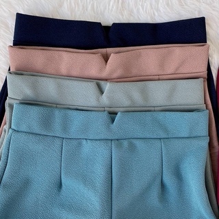 🔥กางเกงแฟชั่น🔥ขาสั้นเอวสูง เอวเจาะวี แฟชั่นเกาหลี เอวยางยืด …