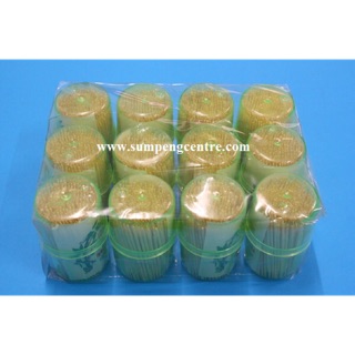 ไม้จิ้มฟัน แพ็คใหญ่ (1 แพค - 12 กระปุก) Large pack toothpicks (1 pack - 12 bottles)