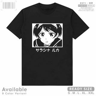 เสื้อยืด ลายการ์ตูนอนิเมะญี่ปุ่น Distro KANOJO OKARISHIMASU - RUKA SARASHINA x 6063 Qge9