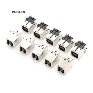 Pufang ซ็อกเก็ตแจ็ค PCB DIP ตัวเมีย USB Type-B 4-Pin มุมขวา 10 ชิ้น