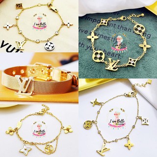 #V1 ✨ข้อมือ18Kหลุeส์ L/งานสแตนเลสแท้ สวยหรู สุดปัง ไม่ลอกไม่ดำ (#Stainless Steel)❣️⭐