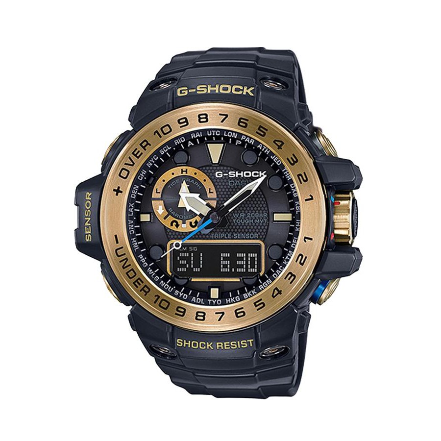 Casio G-Shock นาฬิกาข้อมือผู้ชาย สายเรซิ่น รุ่น GWN-1000GB-1A - สีดำ/ทอง