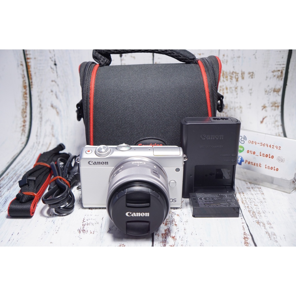 (ขาย) กล้อง Canon EOS M100 พร้อมเลนส์คิท มีไวไฟ จอทัชพับเซลฟี่ เมนูไทย ใช้ง่าย อดีตศูนย์