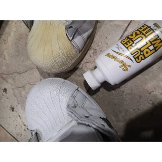 🔥 Super Plus White ปากกาแก้ยางเหลือง(แบบหัวป้าย) น้ำยาป้ายรองเท้า แก้รองเท้าเหลือง