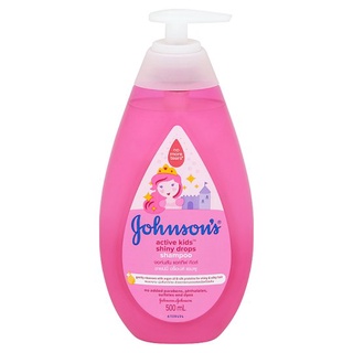 🔥สินค้าขายดี!! จอห์นสัน แอคทีฟ คิดส์ ชายน์นี่ ดร็อปส์ แชมพู 500มล. Johnsons Active Kids Shiny Drops Shampoo 500ml