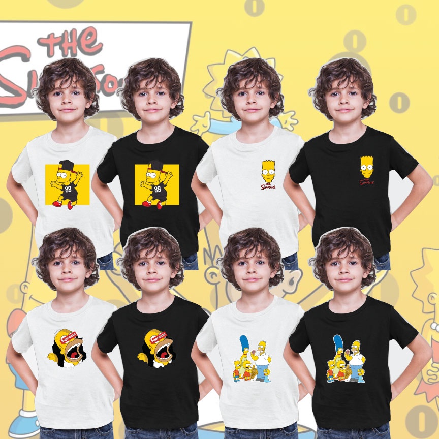 Baju Kartun The Simpsons Kanak เสื้อยืดเด็กการ์ตูนคุณภาพพรีเมี่ยม / THE SIMPSONS