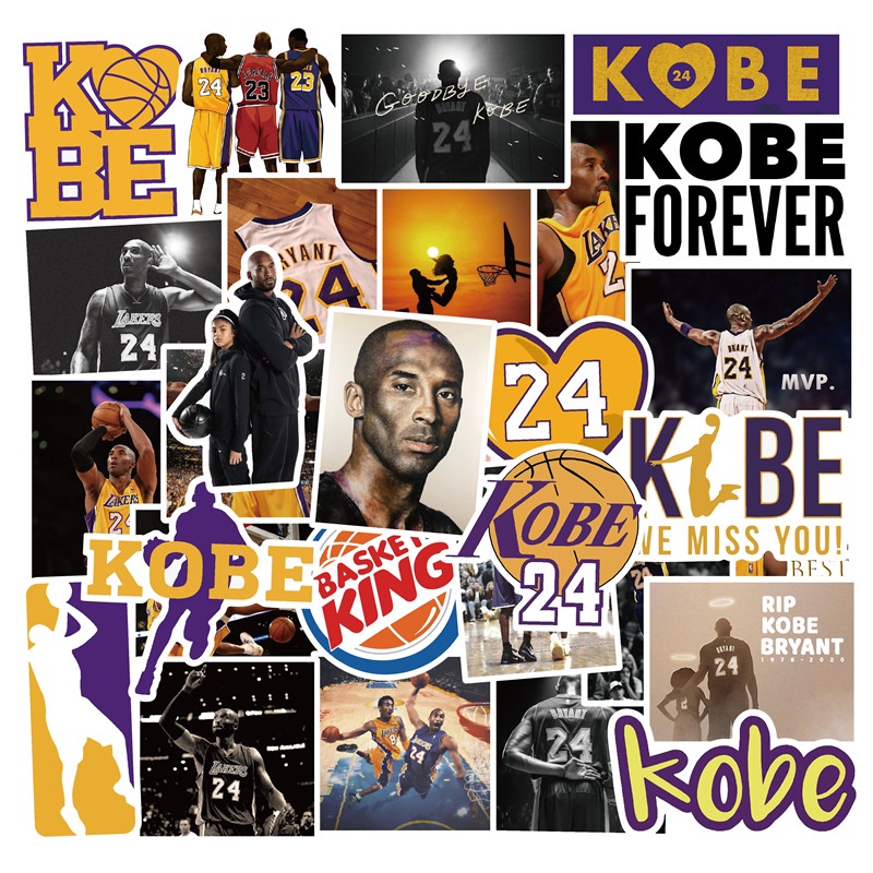 Labels & Stickers 55 บาท พร้อมส่ง NBA Kobe Bryant james โคบี ไบรอันต์ sticker สติกเกอร์กันน้ำรูปแบบที่แตกต่างกัน, 50 ชิ้น Stationery