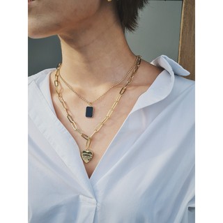 Necklace newyork heart shape สร้อยคอสีทองประดับจี้รูปหัวใจ (unisex) เครื่องประดับแฟชั่น