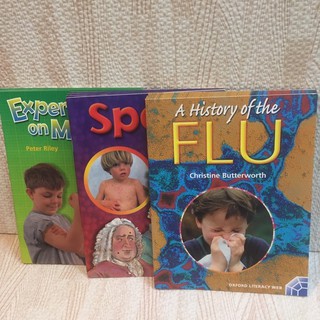 OXFORD LITARACY WEB Spots and  and  ,A History of the FLU,Experiments on Myself หนังสือความรู้ปกอ่อนคละเรื่อง (มือสอง)