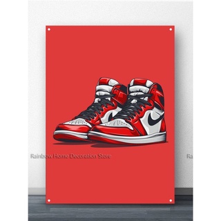 โปสเตอร์โลหะดีบุก Air Jordan สําหรับแขวนตกแต่งผนัง