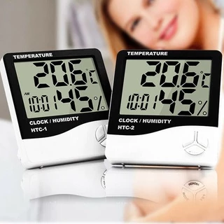 เครื่องวัดอุณหภูมิความชื้นแบบดิจิตอล LCD นาฬิกาวัดอุณหภูมิความชื้นอุณหภูมิอิเล็กทรอนิกส์ในร่มกลางแจ้ง สถานีอากาศนาฬิกาแข