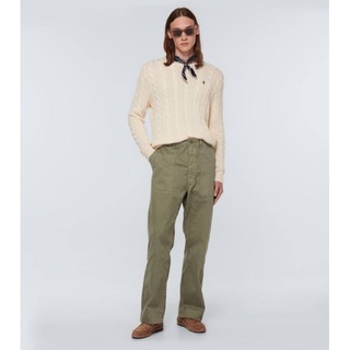 Ralph Lauren RRL Patch-pocket Cotton-herringbone Trousers - Light Khaki