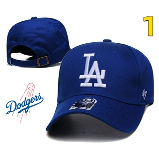 หมวกเบสบอลลําลอง ผ้าฝ้าย ลายทีม MLB Los Angeles Dodgers 17 สไตล์ ปรับได้ สีฟ้า สําหรับผู้ชาย