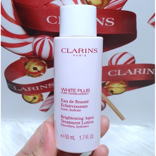 โทนเนอร์ แท้💯% Clarins White Plus Pure Translucency Brightening Aqua Treatment Lotion 50ml. มีฉลากไทย