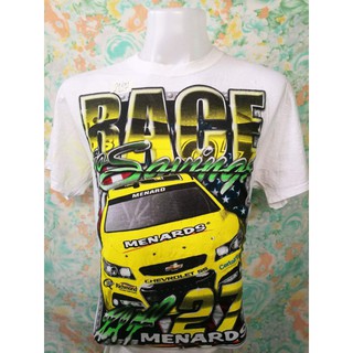 เสื้อ  MENARDS ลายแนวนาสคาร์ สวยๆ สกรีนเต็มๆ หน้า - หลัง ป้าย ฟรุ๊ต ออฟ เดอะ รูม