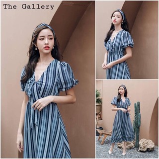 ชุดเดรสยาวพร้อมที่คาดผม งานป้ายThe Gallery