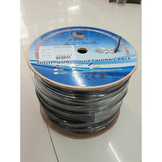 สาย LAN CAT5 OUTDOOR 305 เมตร เป็นสายภายนอกอาคาร สายหนา เส้นใหญ่ สัญญานดี แข็งแรงทนทาน