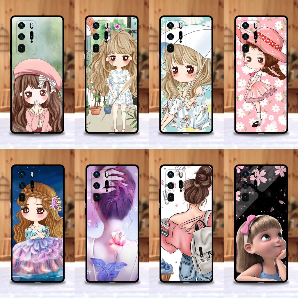 เคส Huawei P40 pro / P43 pro ใช้เคสเดียวกัน ลายการ์ตูนผู้หญิง ขอบนิ่มหลังแข็ง เคสมือถือ เคสโทรศัพท์ 