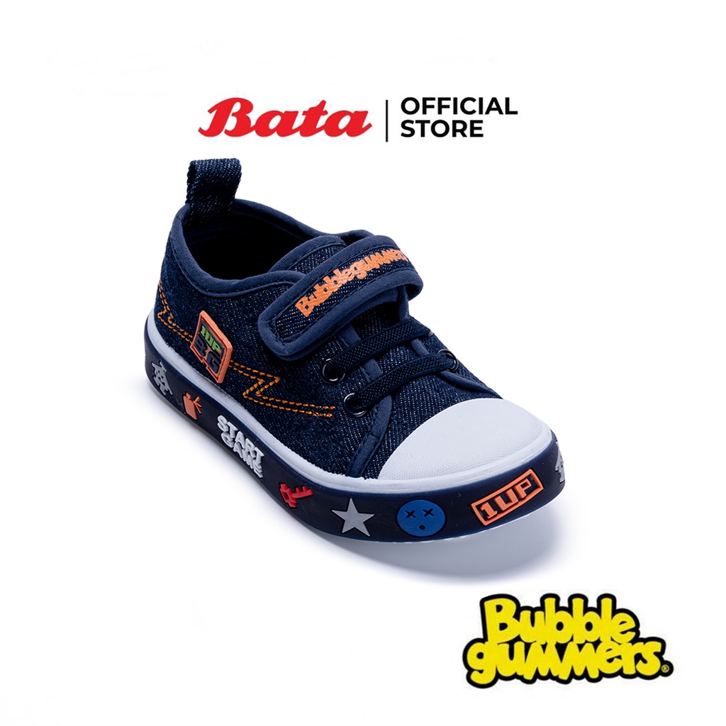 Bata บาจา ยี่ห้อ BubbleGummers รองเท้าผ้าใบลำลองเด็ก สวมใส่ง่าย มีไฟ LED สำหรับเด็กผู้ชาย รุ่น Game สีฟ้า 1499020