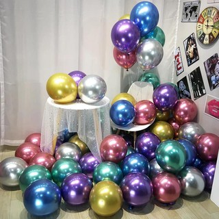 Balloon Fest ลูกโป่งกลม สีเมทัลลิค (Metallic Color) ขนาด 12 นิ้ว จำนวน 10 ใบ